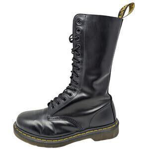 Dr. Martens 1914 Boots Black Leather Lace Up Combat Boots Men’s 8 Women’s 9